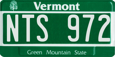 VT license plate NTS972
