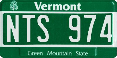 VT license plate NTS974