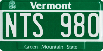VT license plate NTS980
