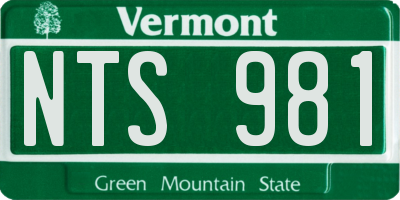 VT license plate NTS981