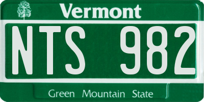 VT license plate NTS982