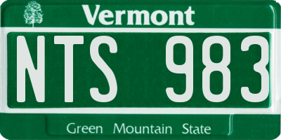 VT license plate NTS983