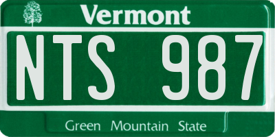 VT license plate NTS987