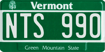 VT license plate NTS990