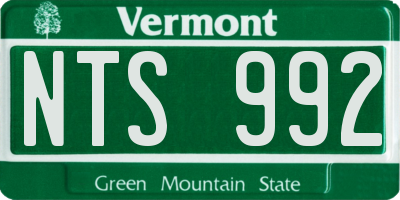 VT license plate NTS992