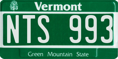 VT license plate NTS993