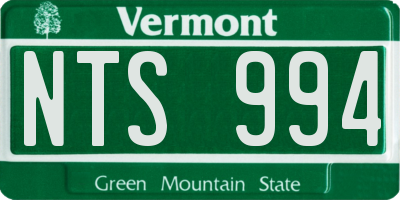 VT license plate NTS994