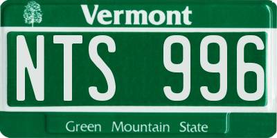 VT license plate NTS996