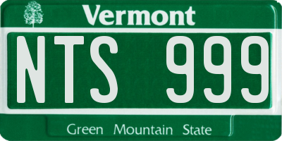 VT license plate NTS999