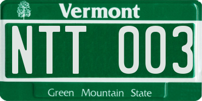 VT license plate NTT003