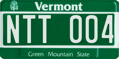 VT license plate NTT004
