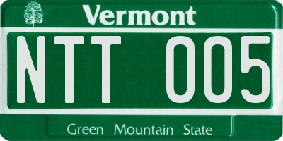 VT license plate NTT005