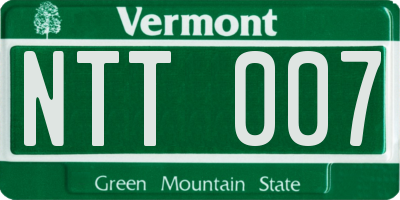 VT license plate NTT007