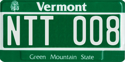 VT license plate NTT008