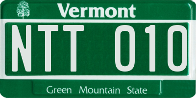 VT license plate NTT010