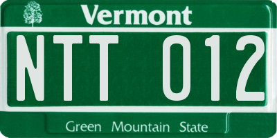 VT license plate NTT012