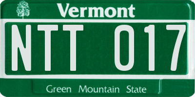VT license plate NTT017