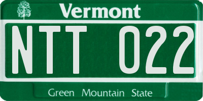 VT license plate NTT022