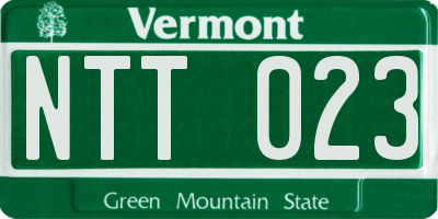 VT license plate NTT023