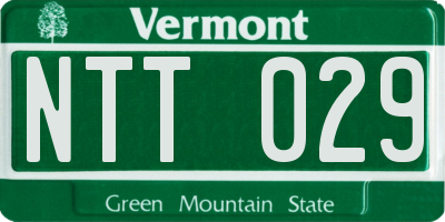 VT license plate NTT029