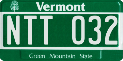 VT license plate NTT032