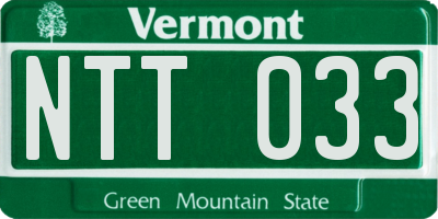 VT license plate NTT033