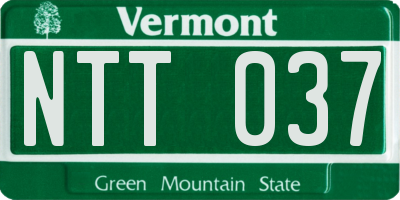 VT license plate NTT037