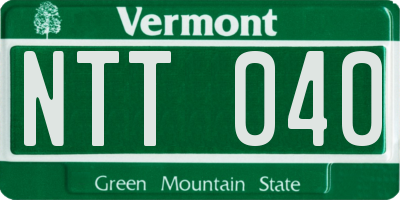VT license plate NTT040