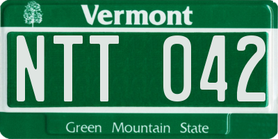 VT license plate NTT042
