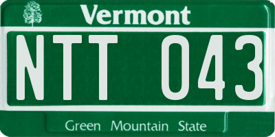 VT license plate NTT043