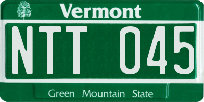 VT license plate NTT045