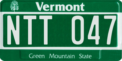 VT license plate NTT047