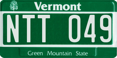 VT license plate NTT049