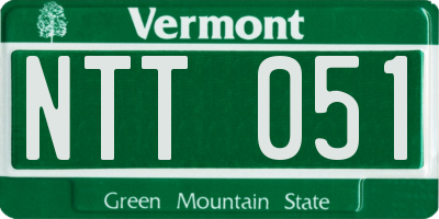 VT license plate NTT051