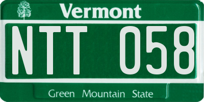 VT license plate NTT058