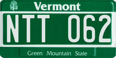 VT license plate NTT062