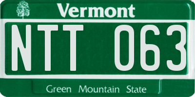 VT license plate NTT063