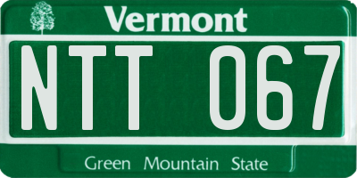 VT license plate NTT067