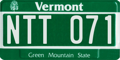 VT license plate NTT071