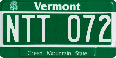 VT license plate NTT072