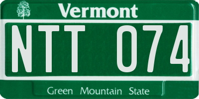 VT license plate NTT074