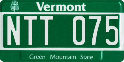 VT license plate NTT075