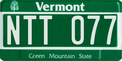 VT license plate NTT077