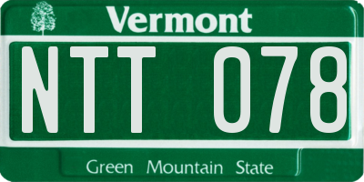 VT license plate NTT078