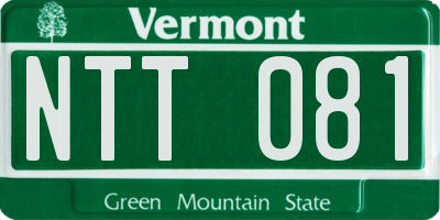 VT license plate NTT081