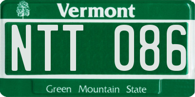 VT license plate NTT086