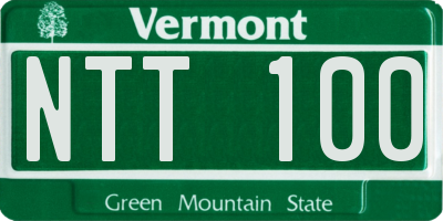 VT license plate NTT100