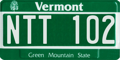 VT license plate NTT102