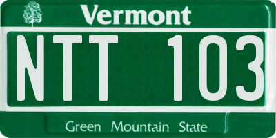 VT license plate NTT103