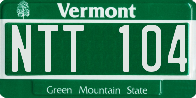 VT license plate NTT104